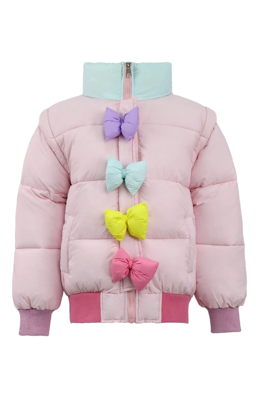Shop Lola + The Boys Rainbow Bows Puffer