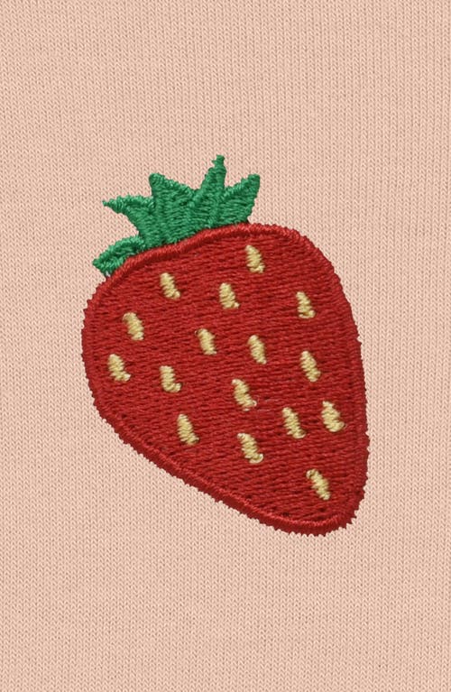 Dalix Strawberry Cropped Fleece Hoodie In Peach