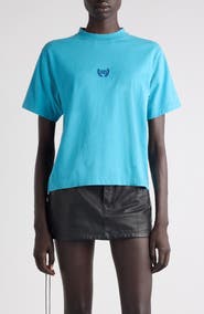 Balenciaga Laurel Embroidered Boxy Dry Jersey T-Shirt