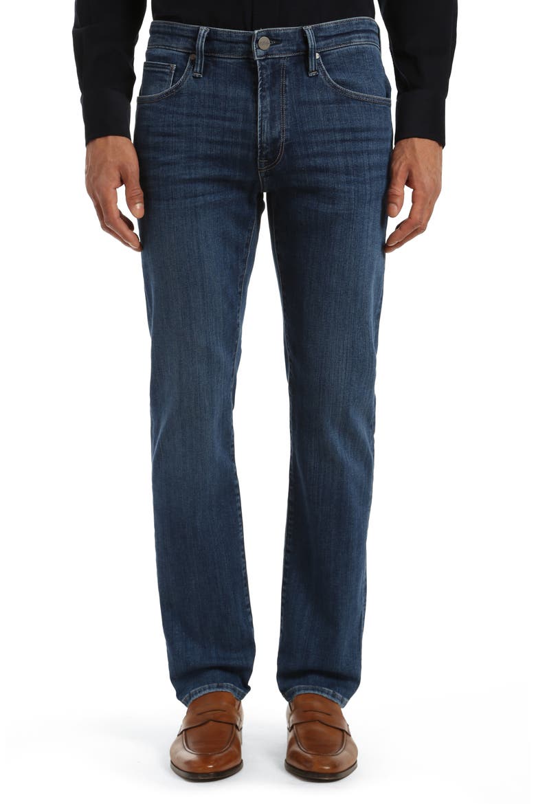 Courage Straight Leg Stretch Organic Cotton Jeans, Main, color, DEEP BRUSHED ORGANIC