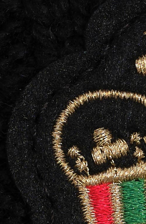 Ralph Lauren Crest-patch Cable-knit Scarf In Black