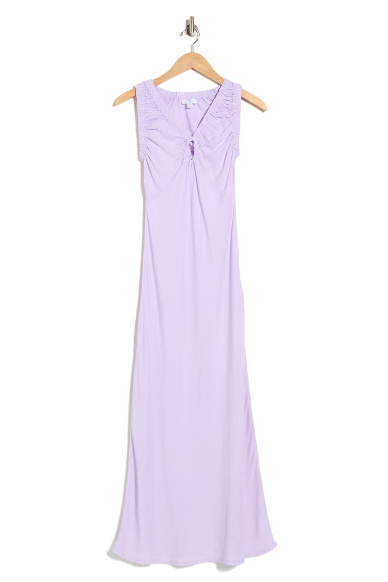 Keyhole Cotton Midi Dress, Alternate, color, LILAC