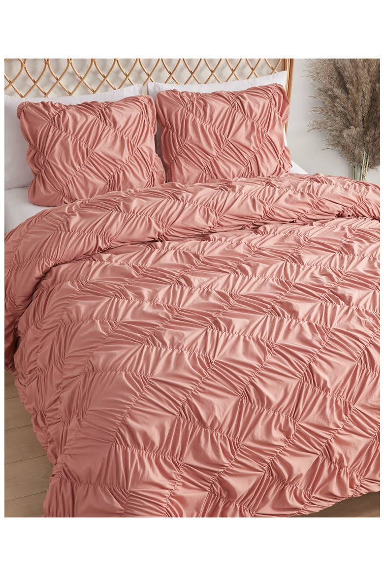 Emmy Textured Comforter & Sham Set, Alternate, color, ANTIQUE ROSE