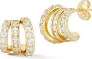 SPHERA MILANO Cubic Zirconia Triple Hoop Earrings