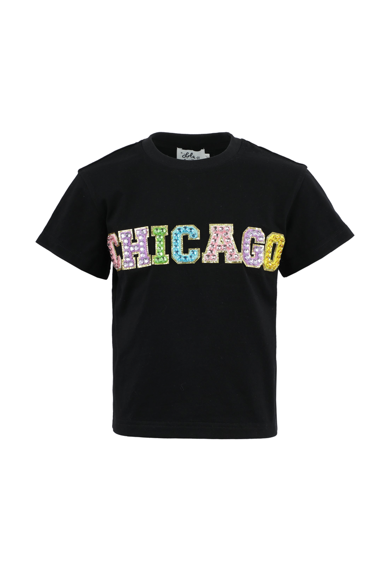 Rainbow Chicago Gems T-shirt, Main, color, Black