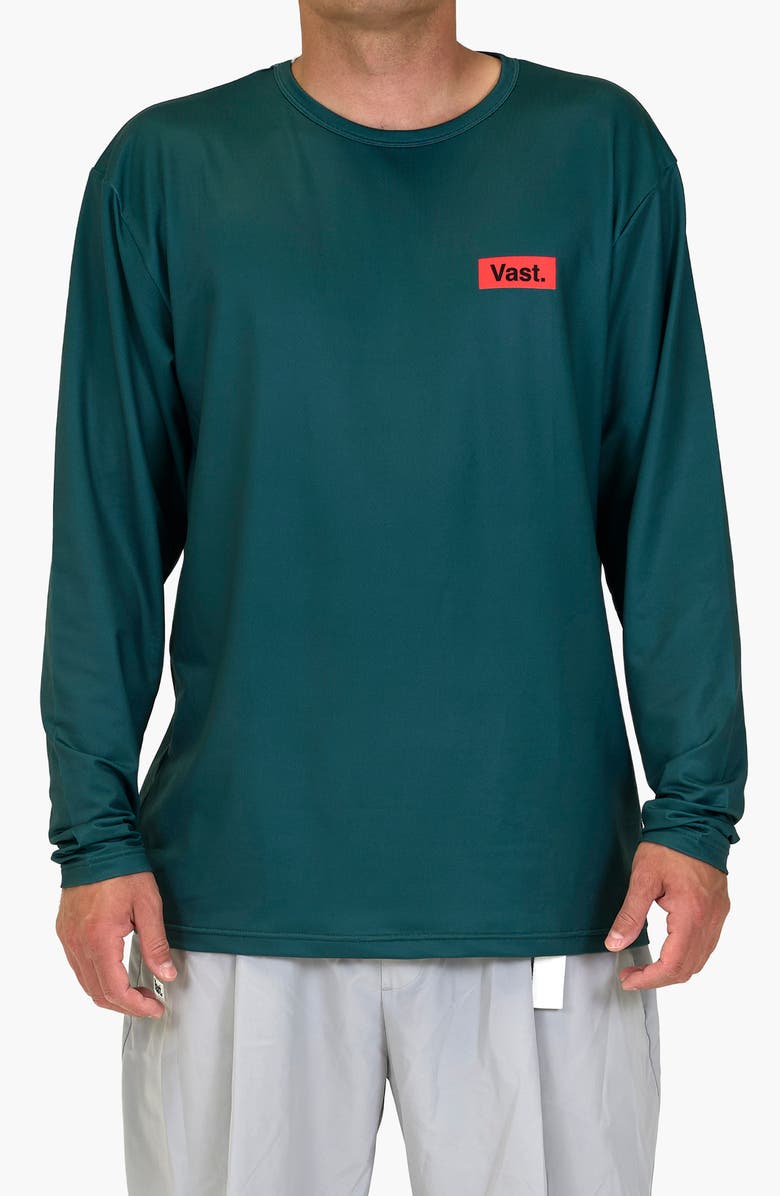 VAST Green Waste Aqua Terra Performance Long Sleeve T-Shirt, Main, color, Dark Green