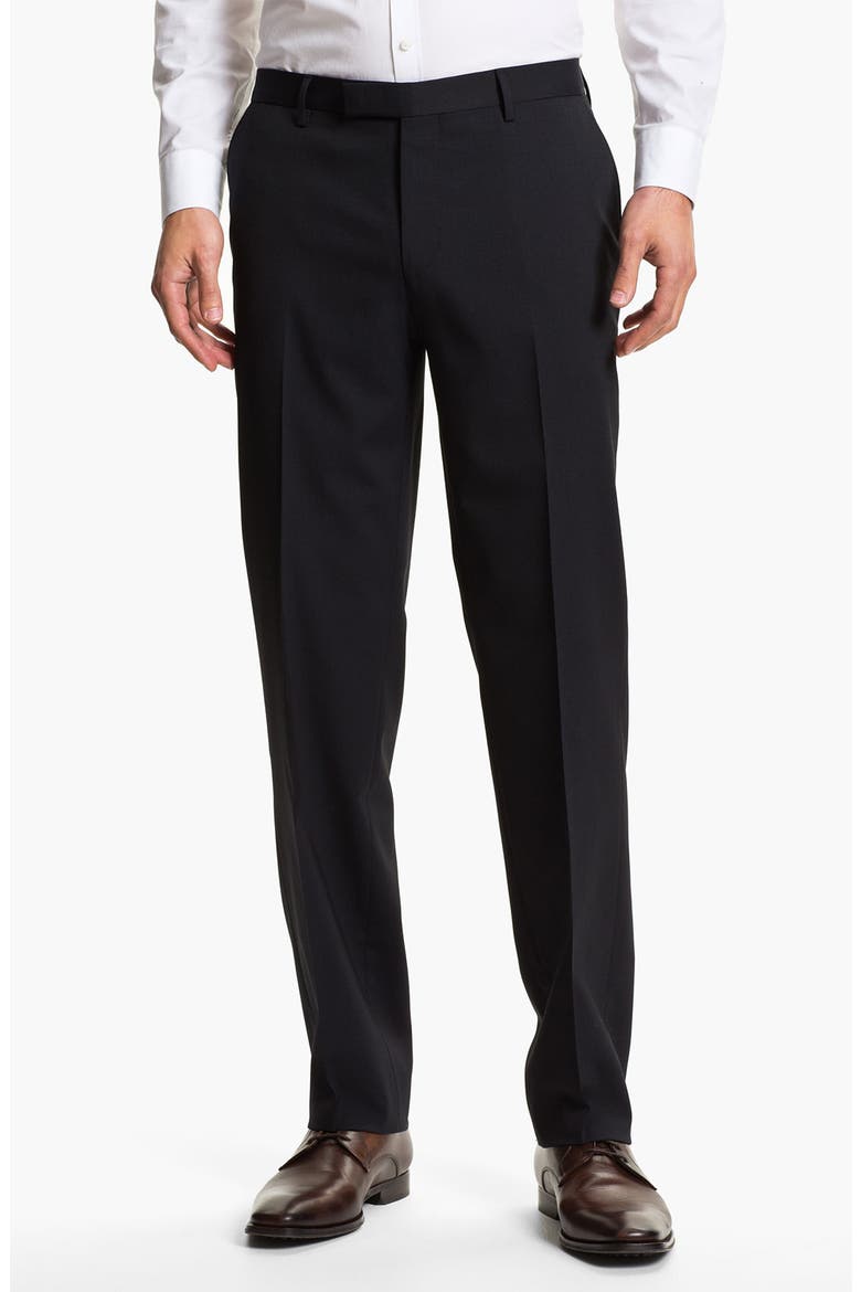 Trim Fit Wool Blend Suit, Alternate, color, NAVY