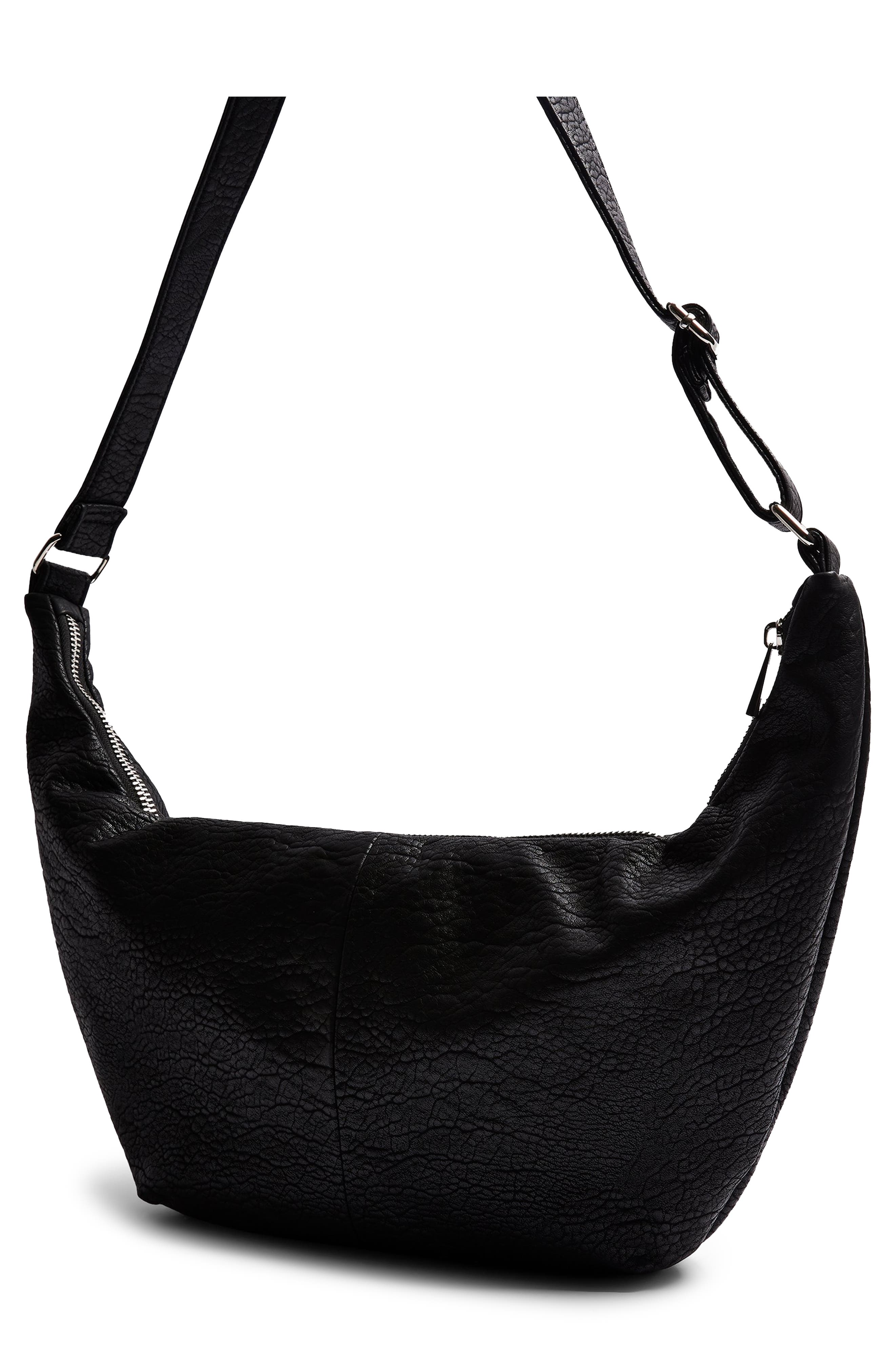 Topshop Croissant Faux Leather Crossbody Bag, Alternate, color, 