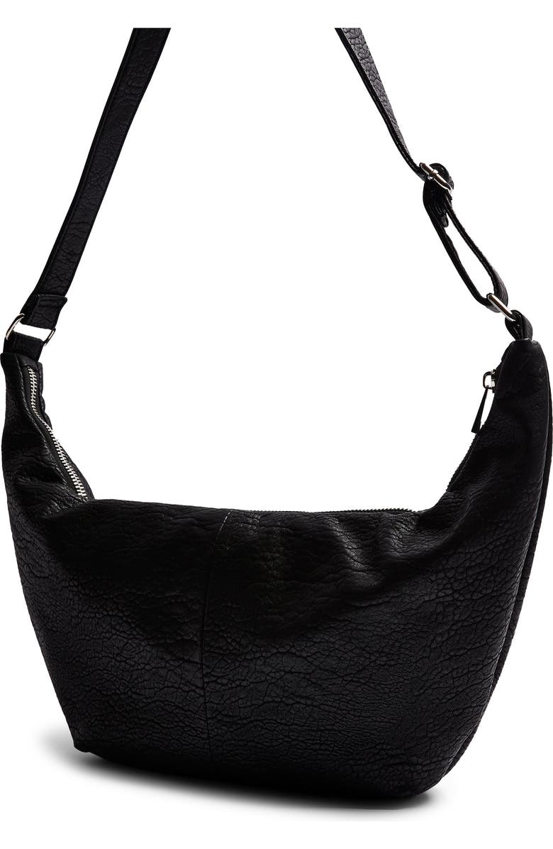 Topshop Croissant Faux Leather Crossbody Bag, Alternate, color,