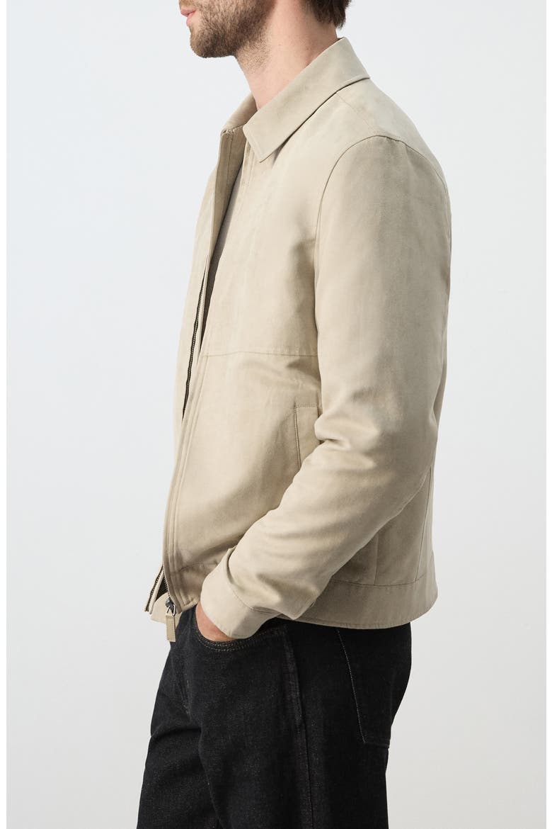 Faux Suede Jacket, Alternate, color, BEIGE