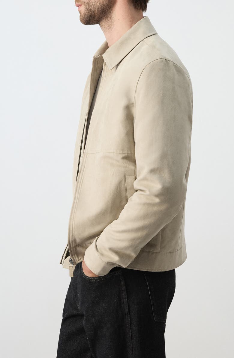 MANGO Faux Suede Jacket, Alternate, color, Beige