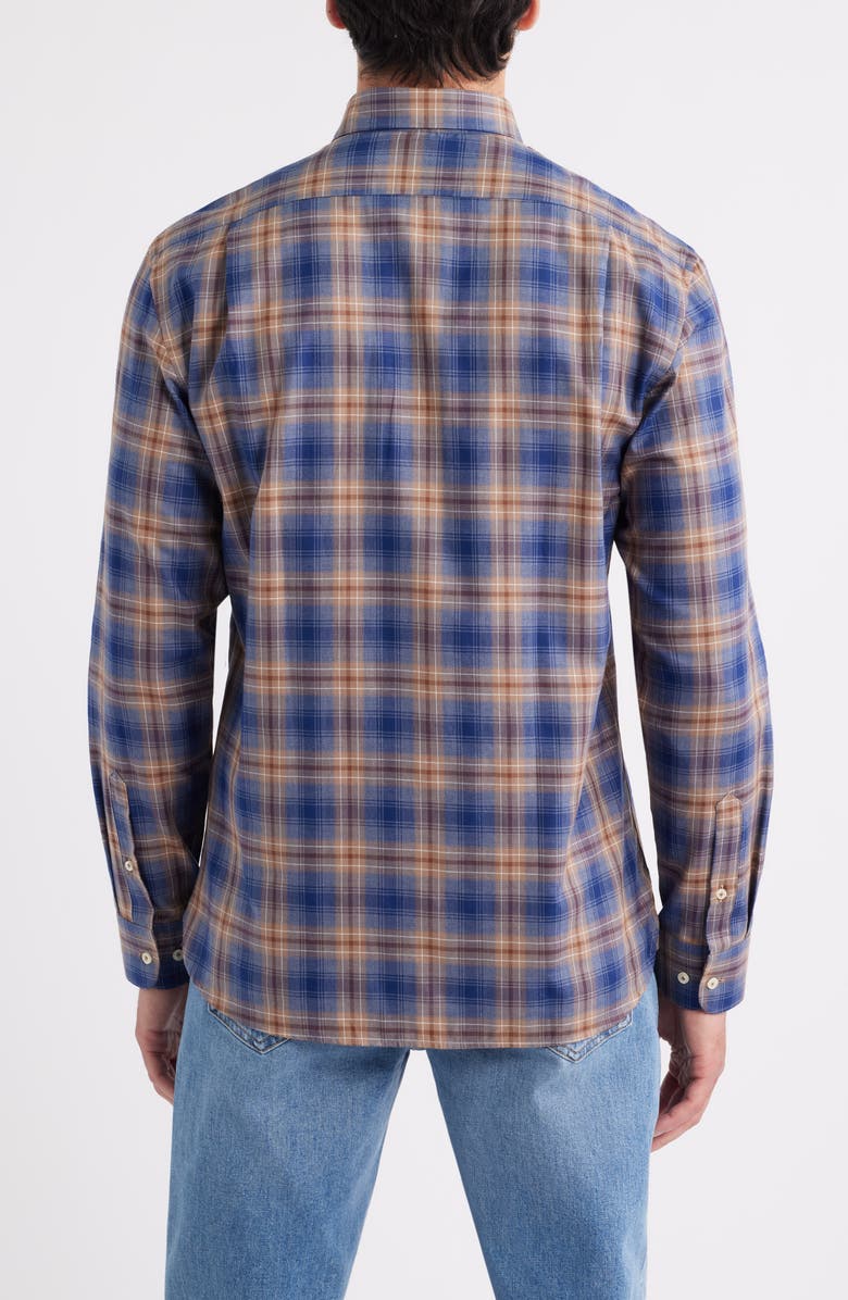 johnnie-O Angelos Plaid Cotton Button-Up Shirt, Alternate, color, Hazelnut