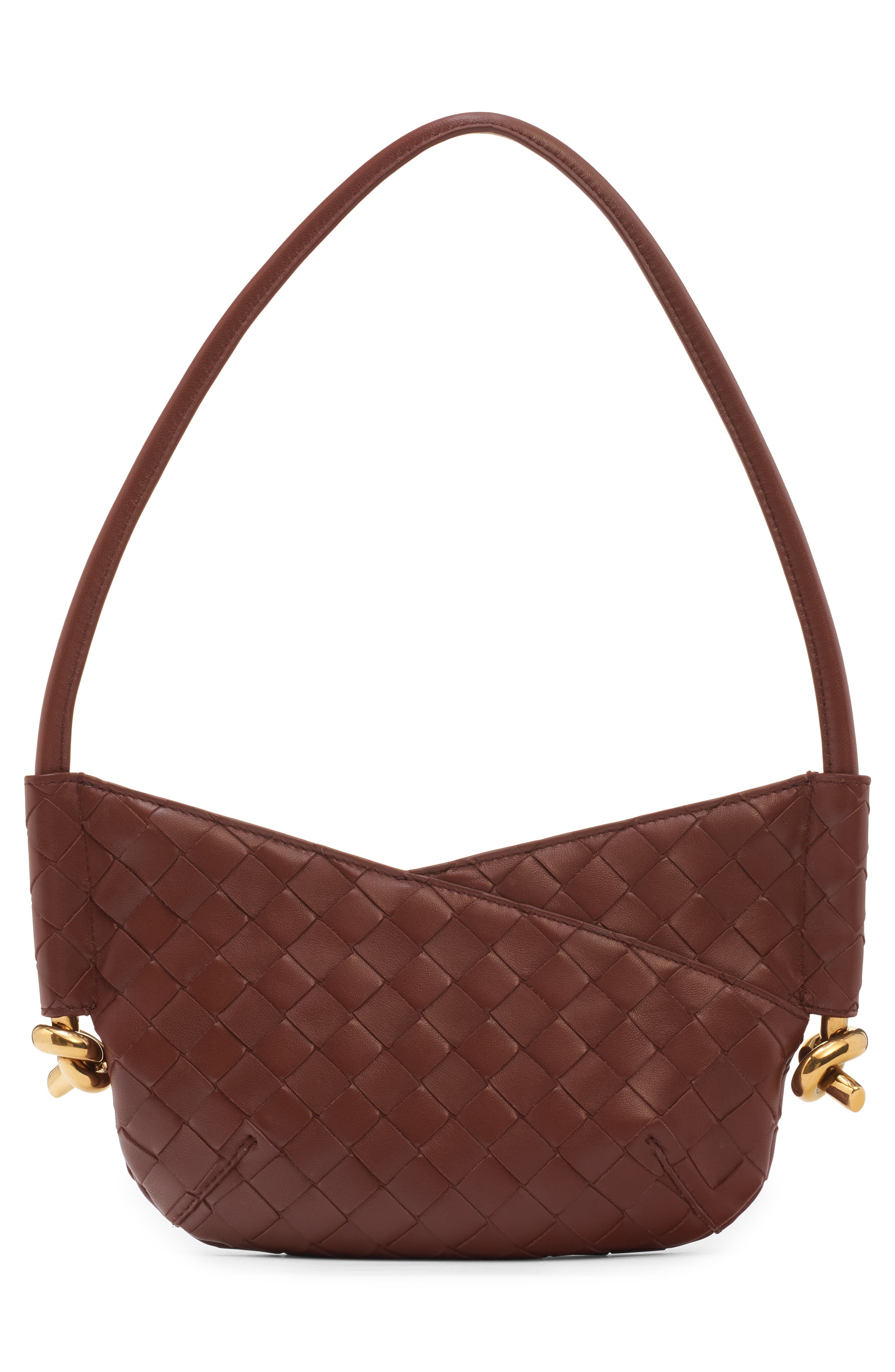 Bottega Veneta Mini Solstice Intrecciato Leather Hobo Bag, Alternate, color, 2506 Sapele-Muse Brass