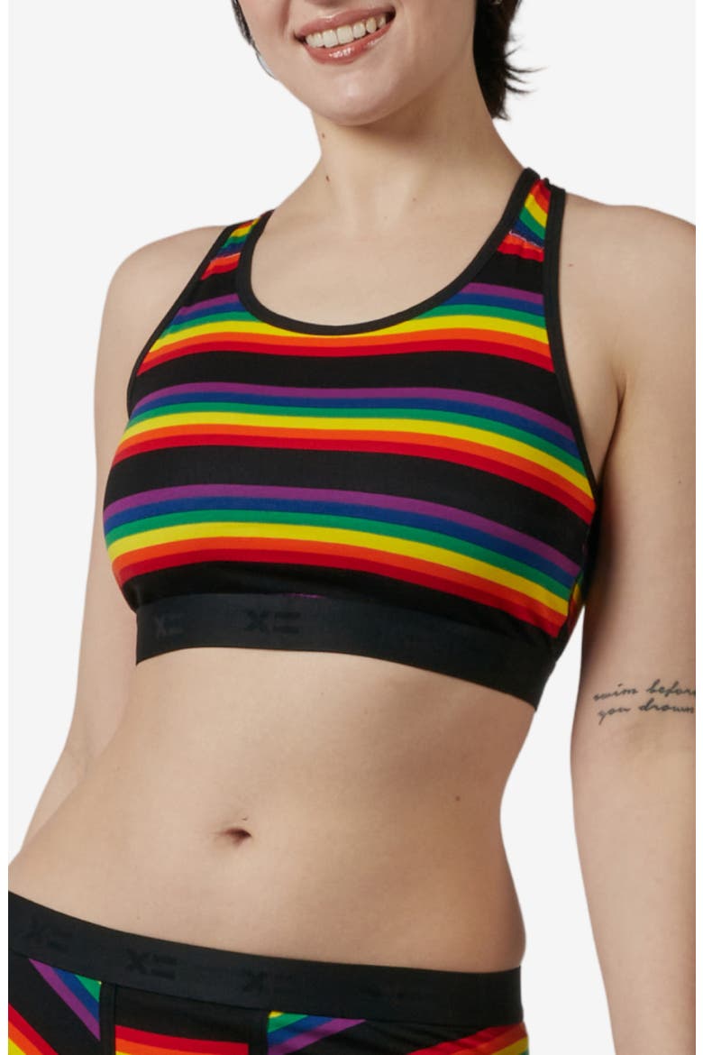 Racerback Soft Bra, Main, color, STRIPE UNBOUND