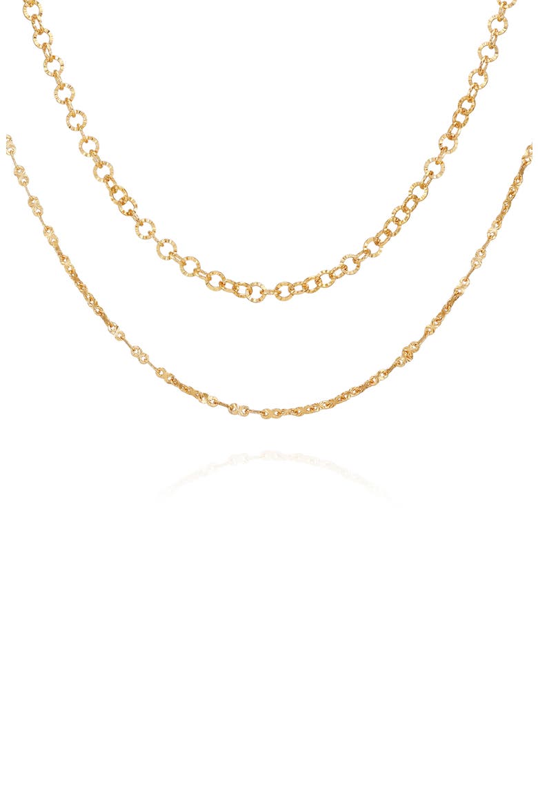 Layered Chain Pendant Necklace, Alternate, color, GOLD