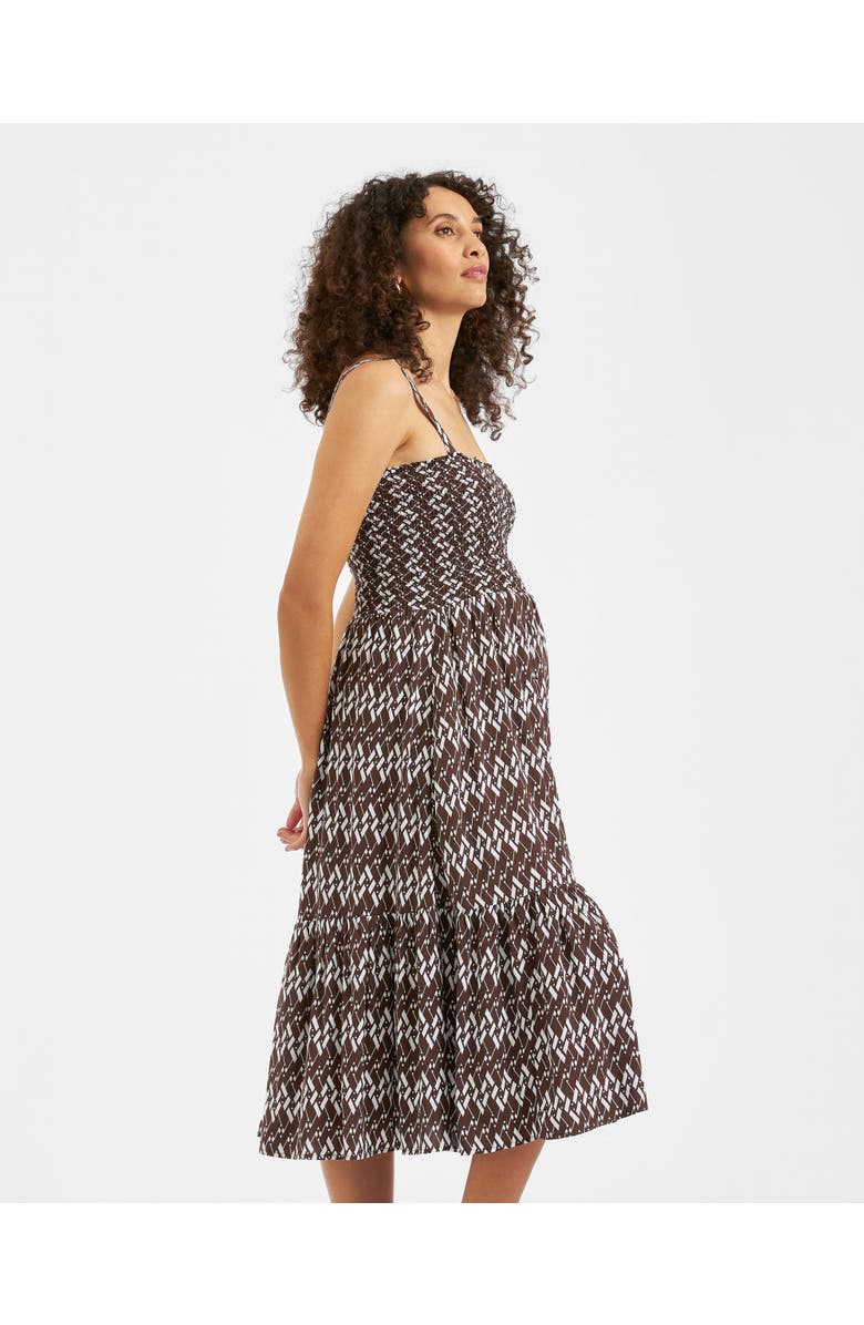 Ripe Maternity Grace Shirred Dress, Alternate, color, Chocolate / White