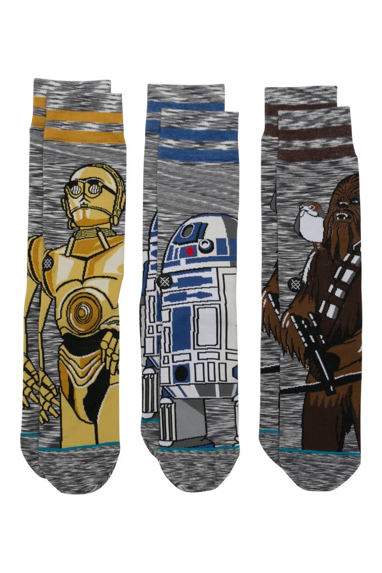Star Wars™ - Sidekick 3-Pack Socks, Main, color, GREY MULTI