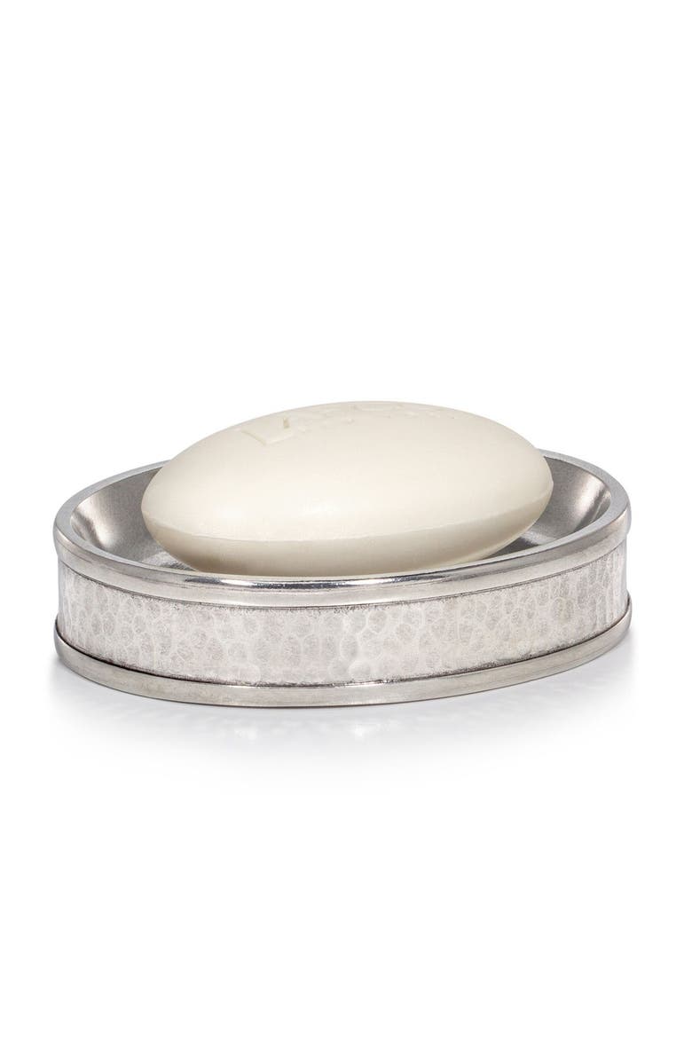Contempo Hammered Soap Dish, Main, color, SILVER