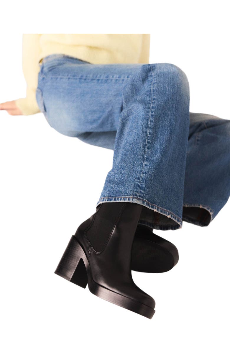 maje Heeled leather Chelsea boots, Alternate, color, Black