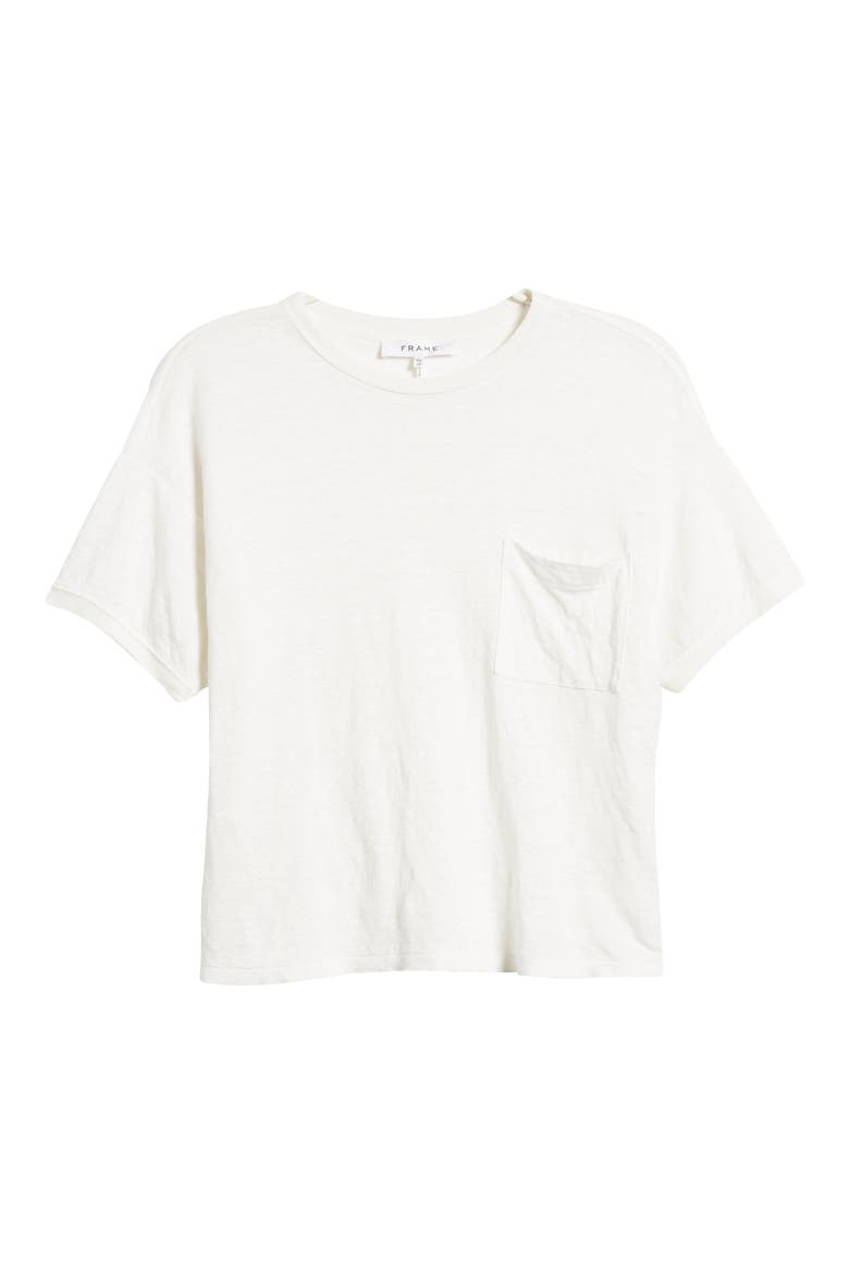 Pocket Organic Linen T-Shirt, Alternate, color, WHITE