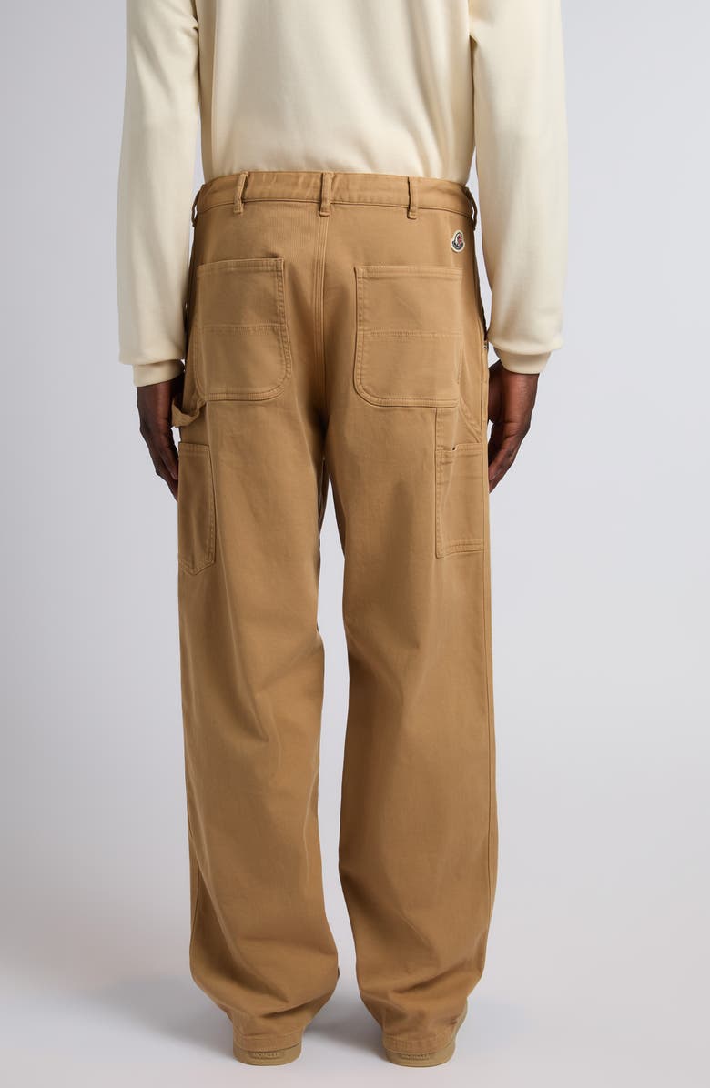 Moncler Cotton Stretch Twill Carpenter Pants, Alternate, color, Camel