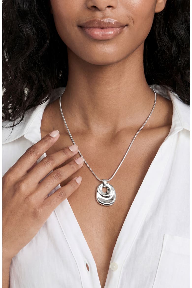 Liquid Pendant Necklace, Alternate, color, SILVER
