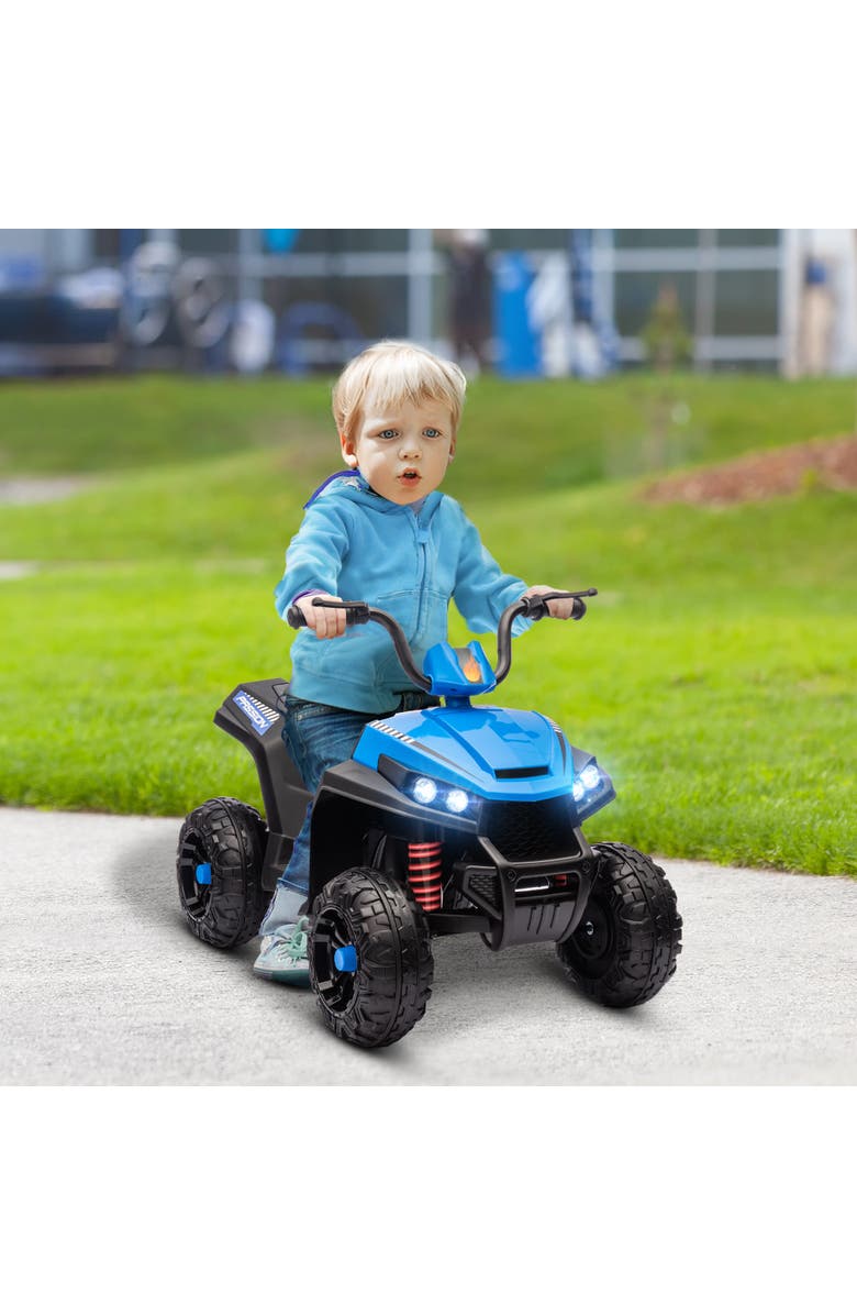 Qaba 12V Kids ATV Four Wheeler w/ Spring Suspension, Forward & Reverse, Alternate, color, Blue