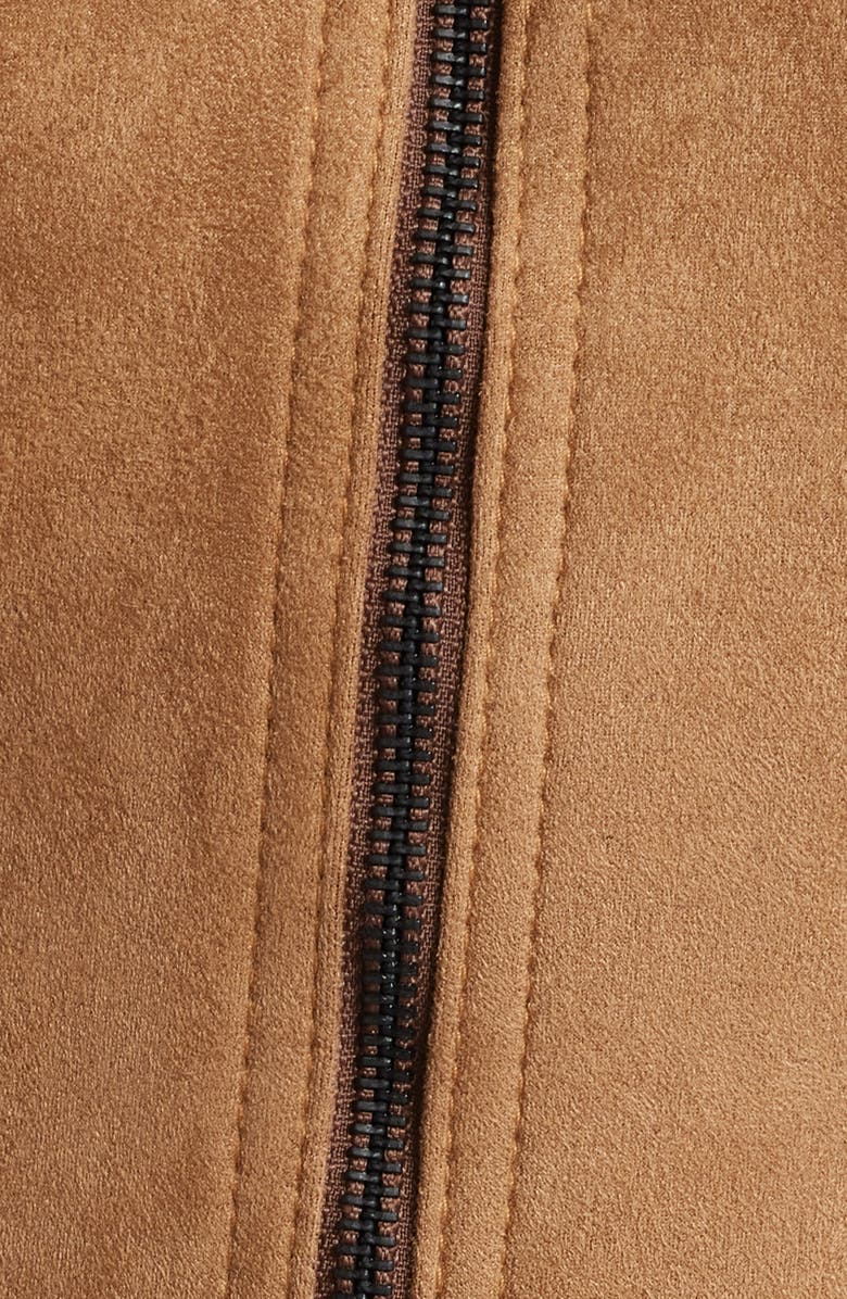 HIDDEN JEANS Faux Suede Fitted Vest, Alternate, color, Caramel