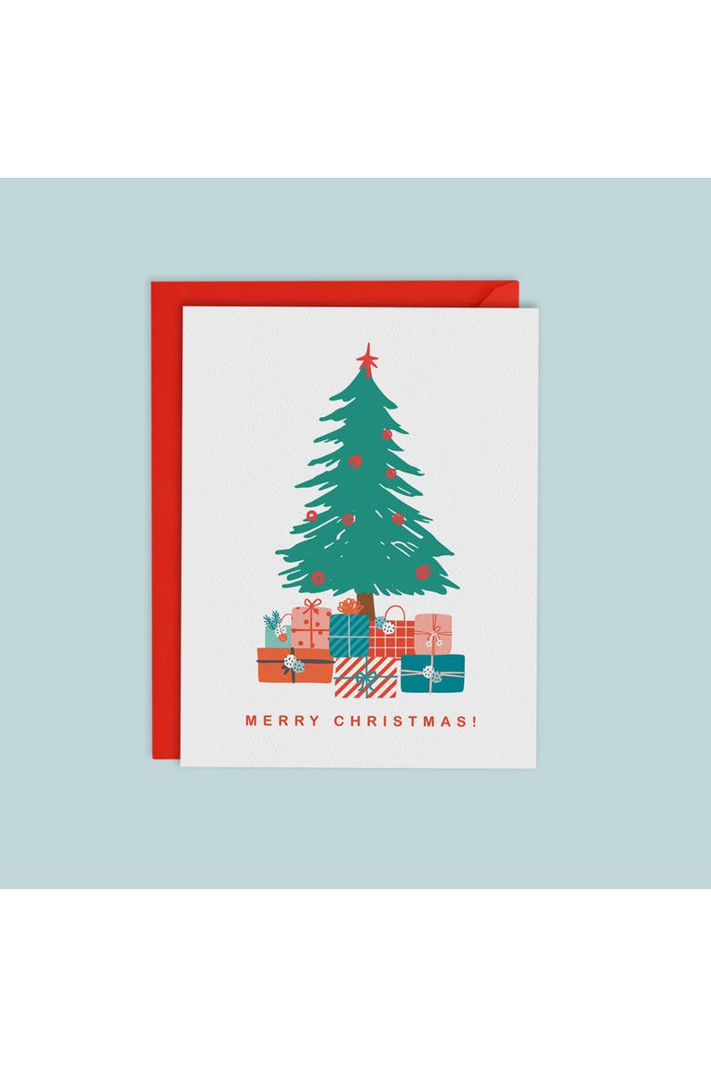 Merry Christmas Tree Card-Boxed Set of 8 Cards, Alternate, color, Green