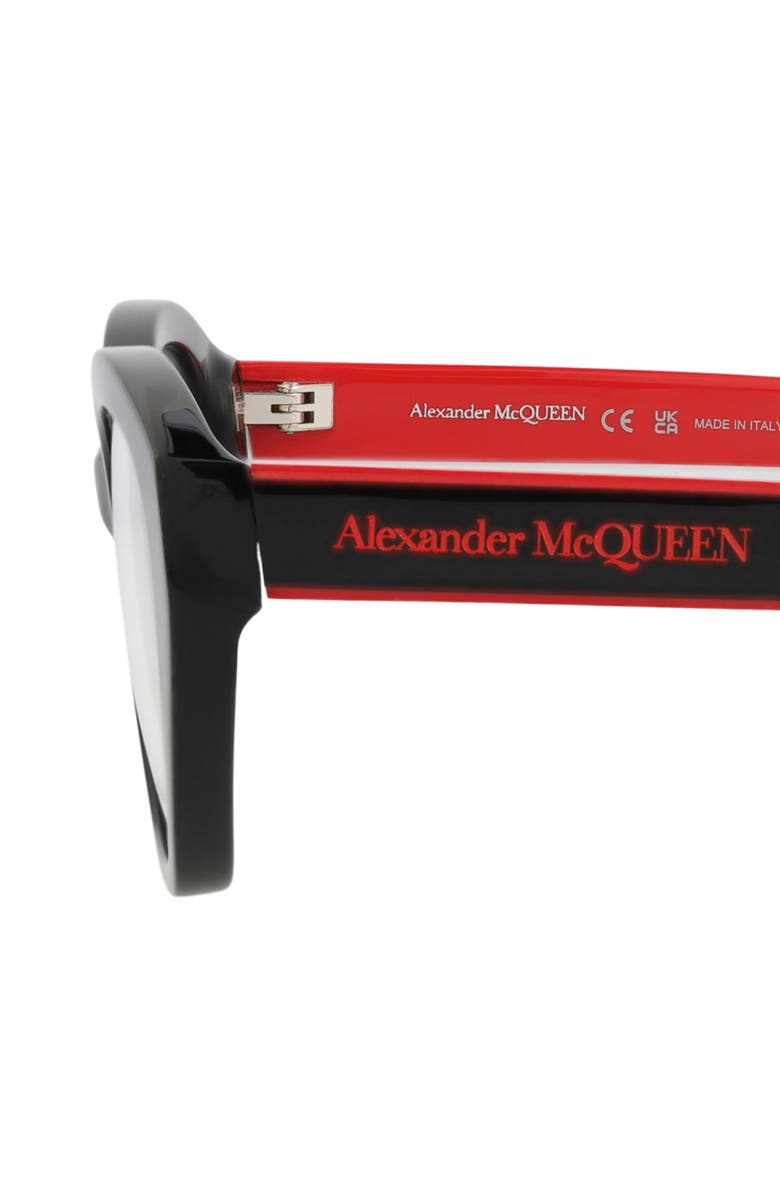 McQueen 52mm Cat Eye Sunglasses, Alternate, color, Black Black Transparent