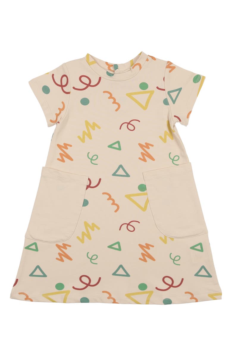 Manière Kids' Summer Fun Cotton Blend T-Shirt Dress, Main, color, Beige Multi