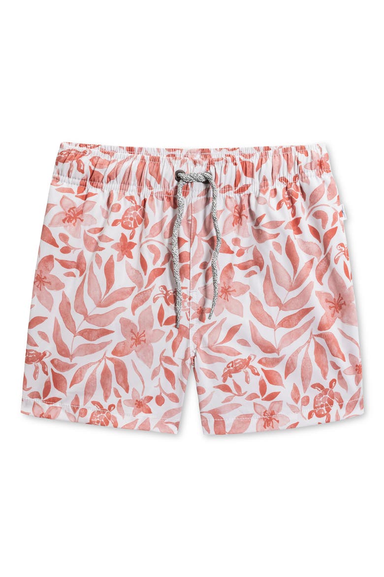 Kids' Turtle Print Swim Trunks, Main, color, ORANGE