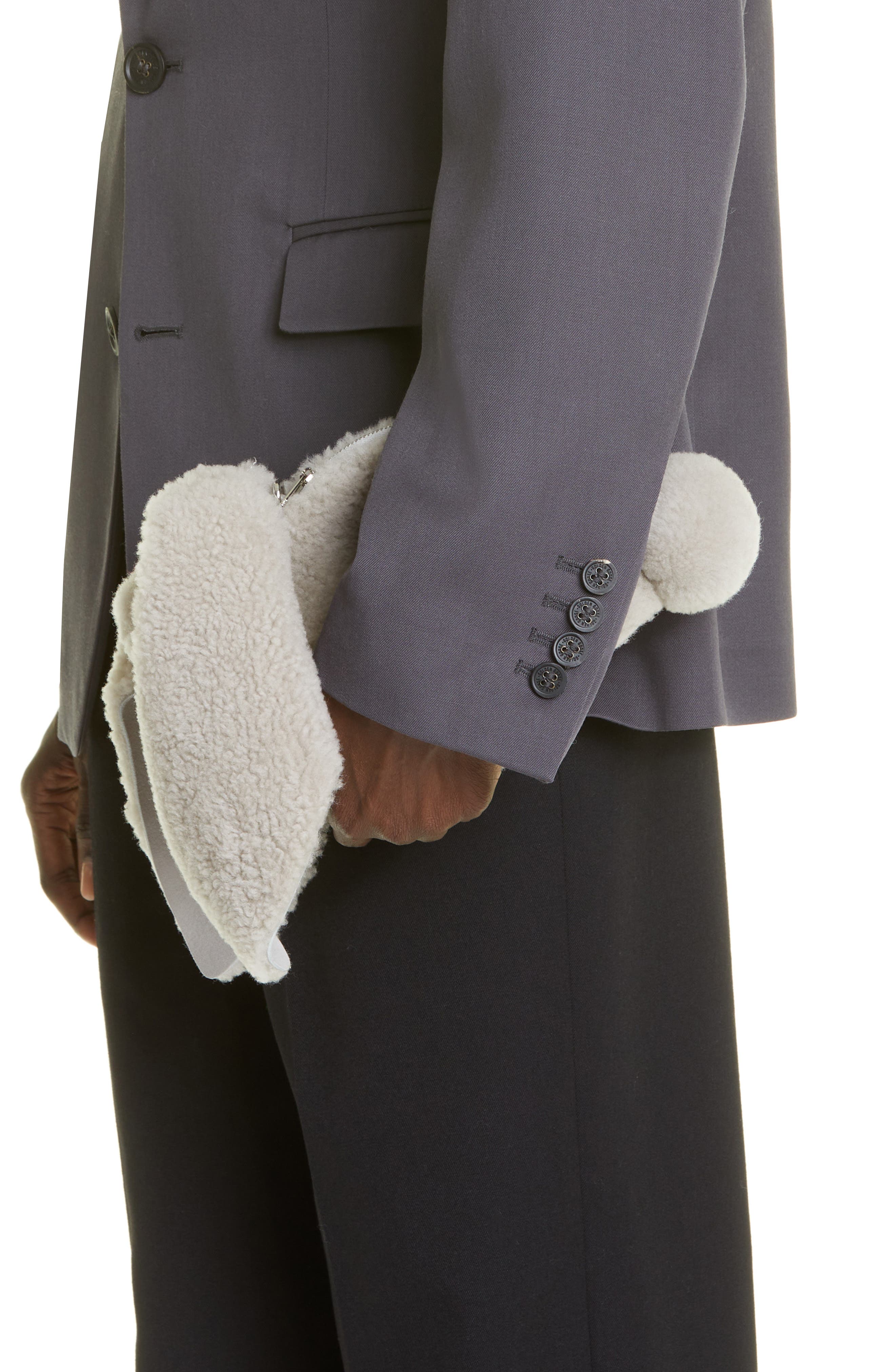 Loewe Bunny Genuine Shearling Bag, Alternate, color, 