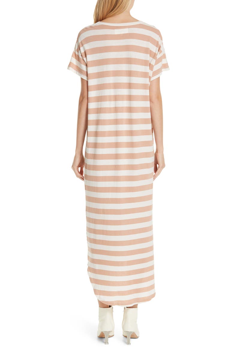 The Boxy Shirttail Midi Dress, Alternate, color, BLUSH STRIPE