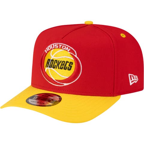 Men's New Era  Red/Gold Houston Rockets 80s Throwback A-Frame 9FIFTY Snapback Hat