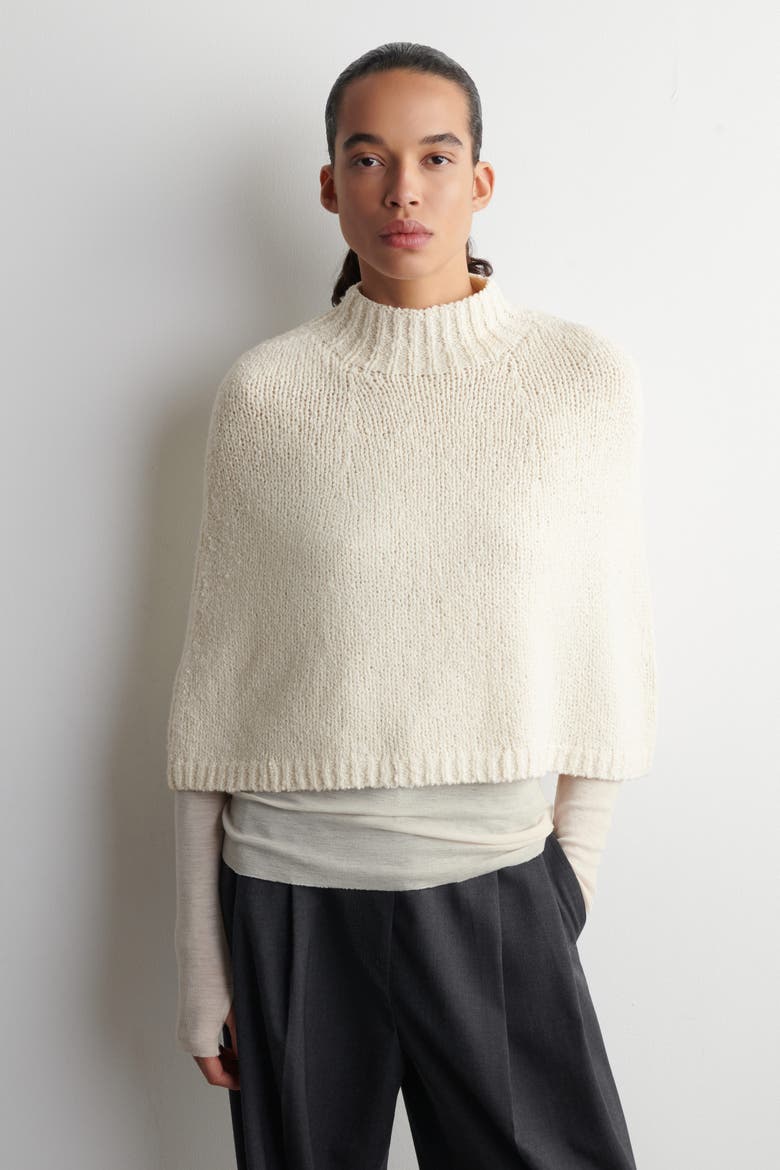Merino-cashmere Cape, Main, color, CREAM
