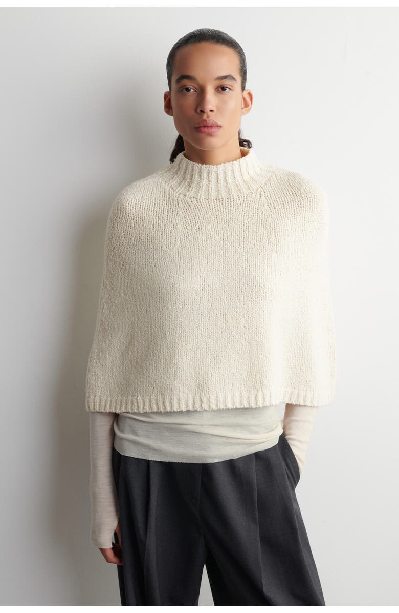 COS Merino-cashmere Cape, Main, color, Cream