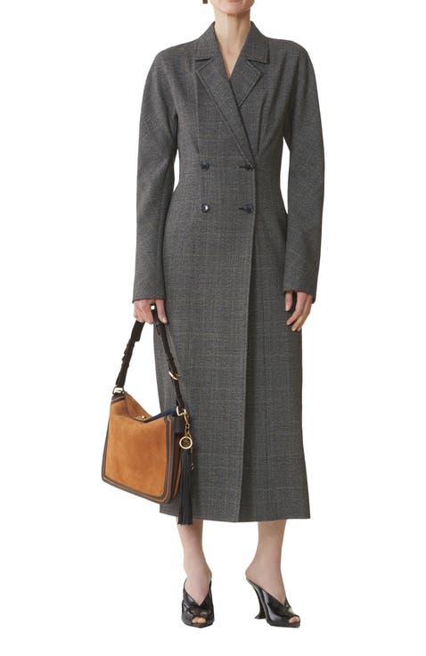 Double-Breasted Prince Of Wales Wool Dress