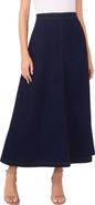 Vince Camuto Topstitch Stretch Cotton Maxi Skirt