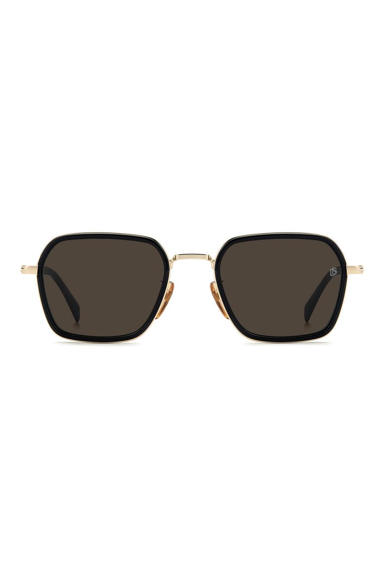 53mm Square Sunglasses, Main, color, GOLD BLACK/ GREY