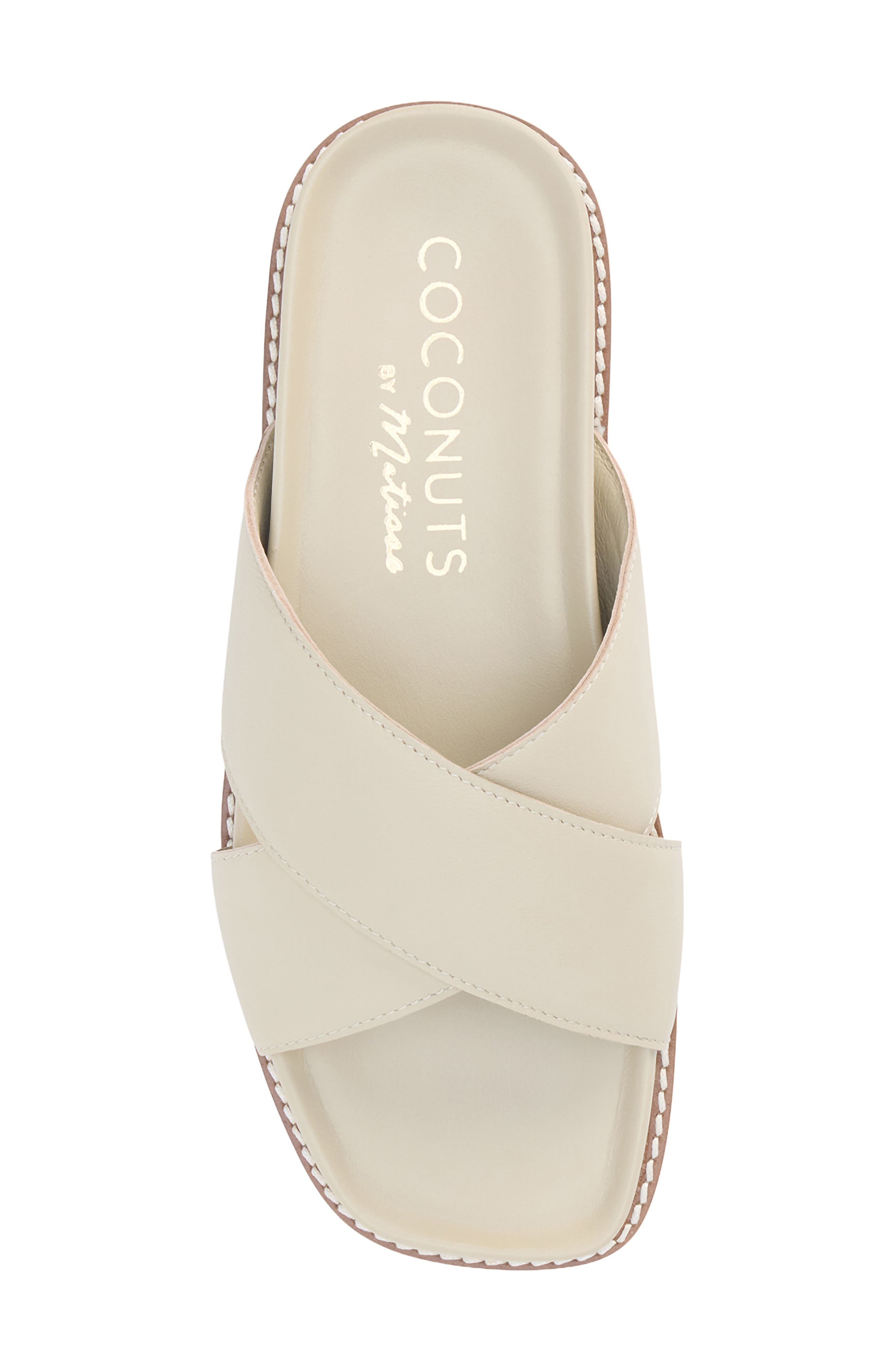 Hannah Slide Sandal, Alternate, color, BONE LEATHER