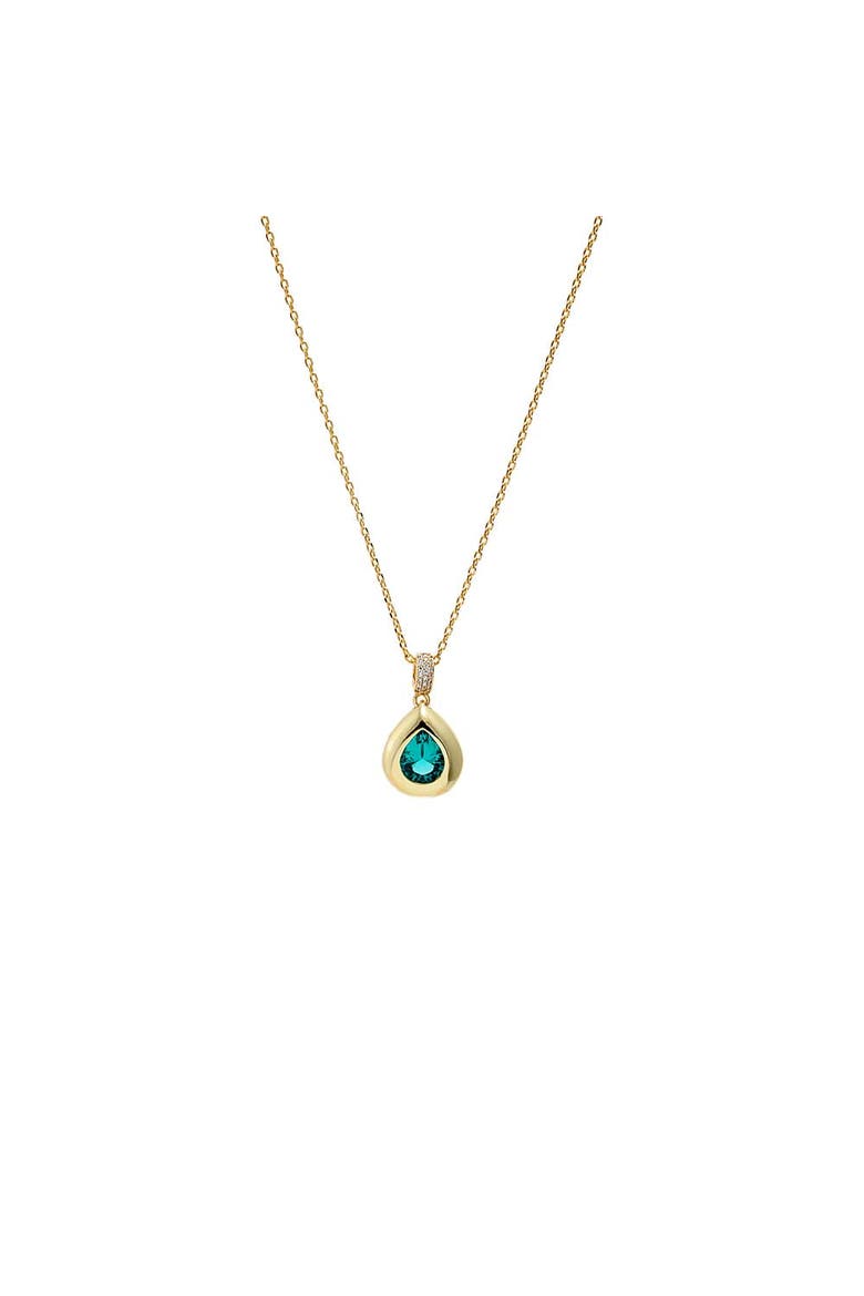 Paraiba Pear Cut Drop Pendant Necklace, Main, color, Aqua