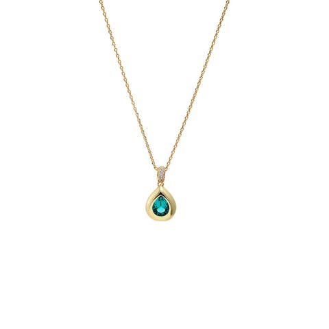 Paraiba Pear Cut Drop Pendant Necklace