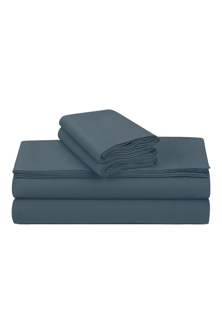 Solid Cotton Flannel Sheet Set, Main, color, THUNDERCLOUD BLUE