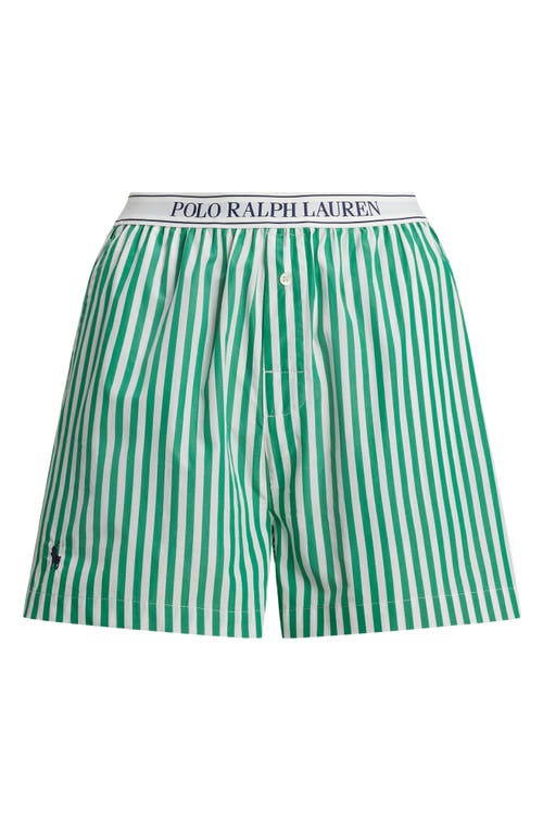 Polo Ralph Lauren Stripe Boxer Pyjama Shorts In Vine Green