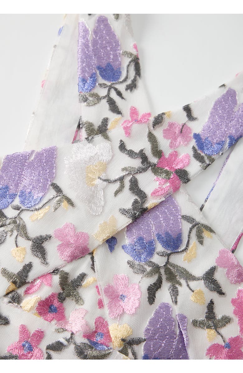 Marlo Kids Mariah Embroidered Halter Neck Dress, Alternate, color, Floral