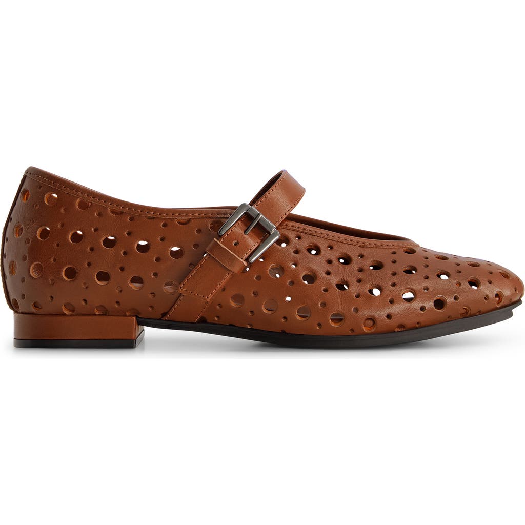 Bernardo Perforated Leather Mary Jane Ballerina Flats
