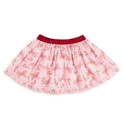 Sweet Wink Candy Cane Bow Printed Christmas Tutu In Pink
