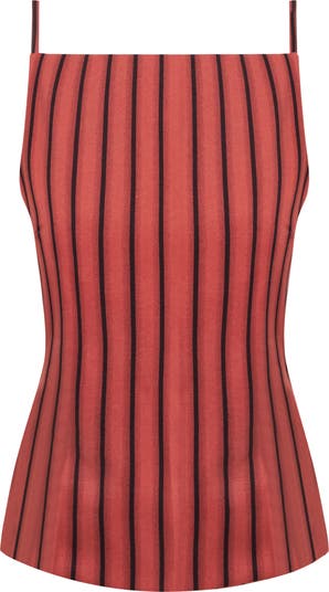 Horizon Stripe Open Tie Back Top