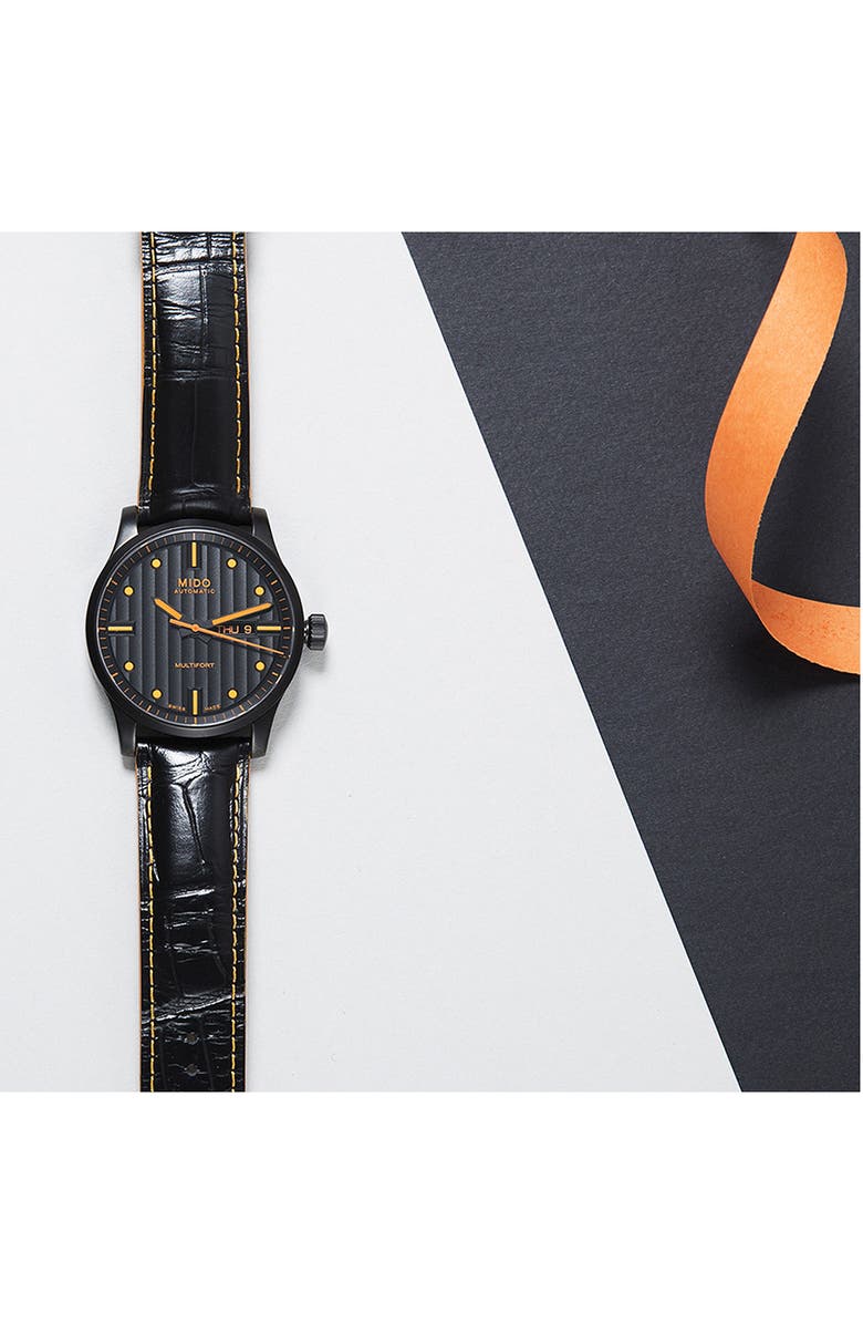 MIDO Multifort Automatic Leather Strap Watch, 42mm, Alternate, color, 